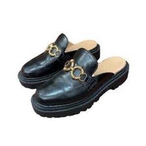 Circus by Sam Edelman Elena Black Mules with Gold Accent